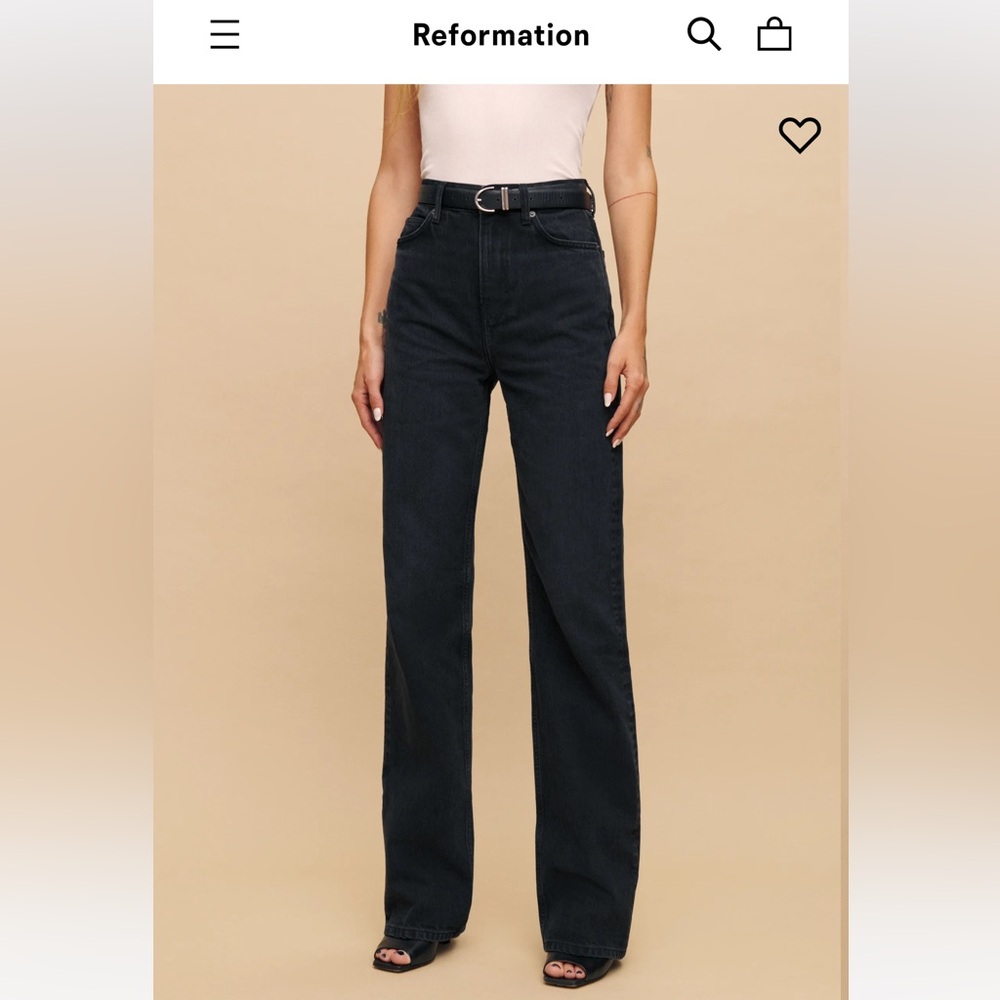 REFORMATION Wilder High Rise Wide Leg Jeans Black
